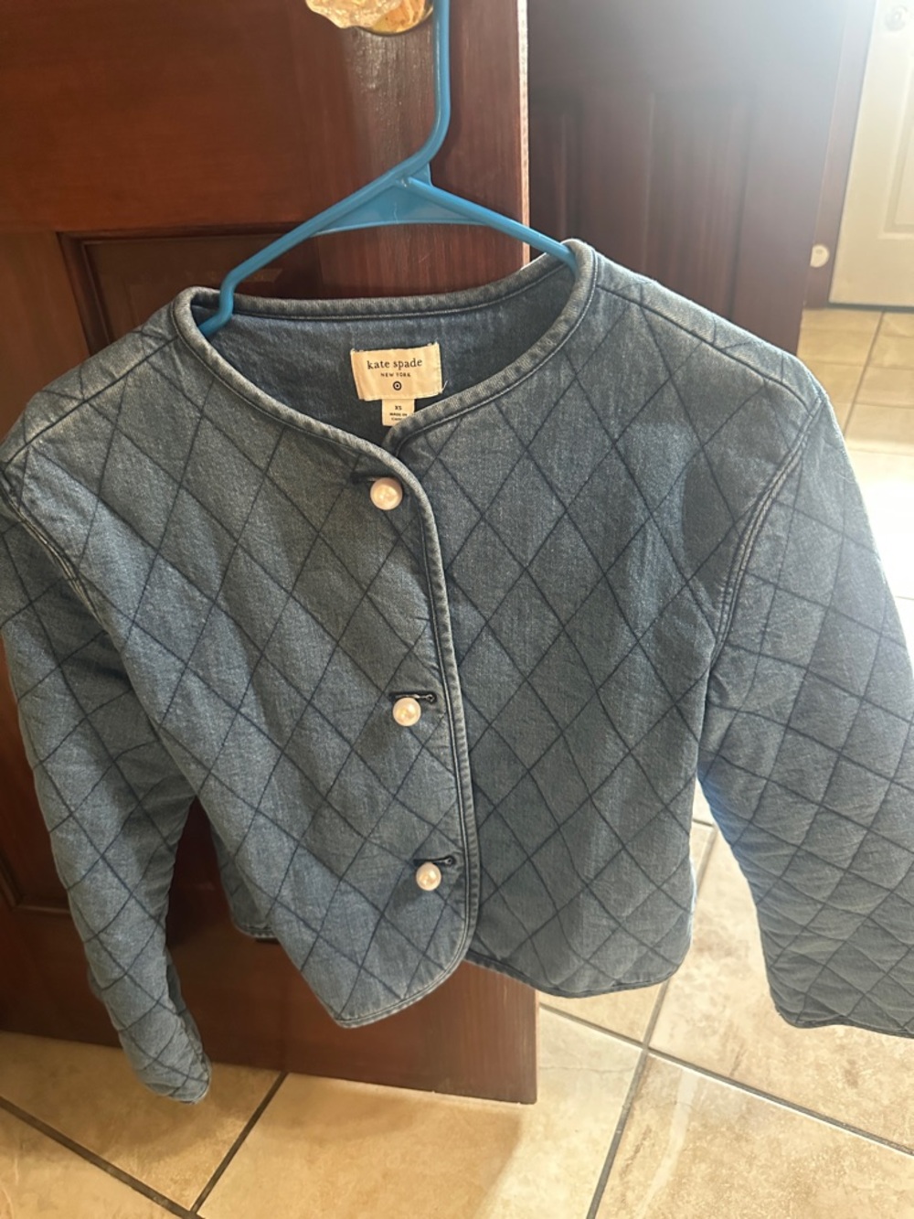 kate spade Quilted Light Blue Denim-Style Women’s Jacket